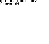 Hello World GBDK — printf + frame counter